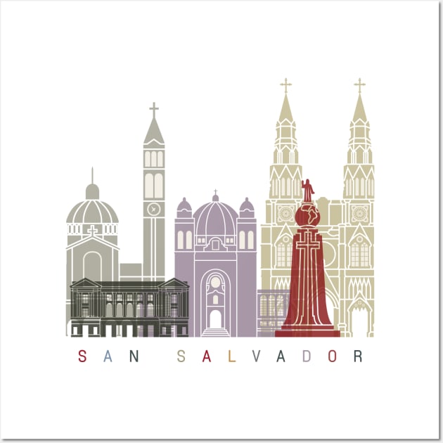 San Salvador skyline poster Wall Art by PaulrommerArt